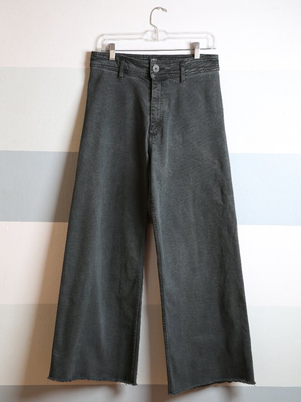 ZARA The Marine Straight Black Wash High-Rise Wide Leg Jeans